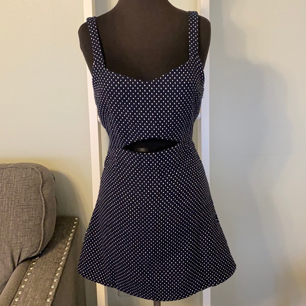 Navy polka dot dress